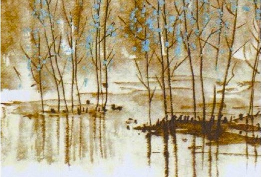 Galerie Neukladow | Ausstellung bis 25. Mai | „Spuren aus der Natur – Eine Begegnung“ Dietlinde Rust – Tuschearbeiten + Frank Rohner Bilder, Objekte, Fotos, Collagen
