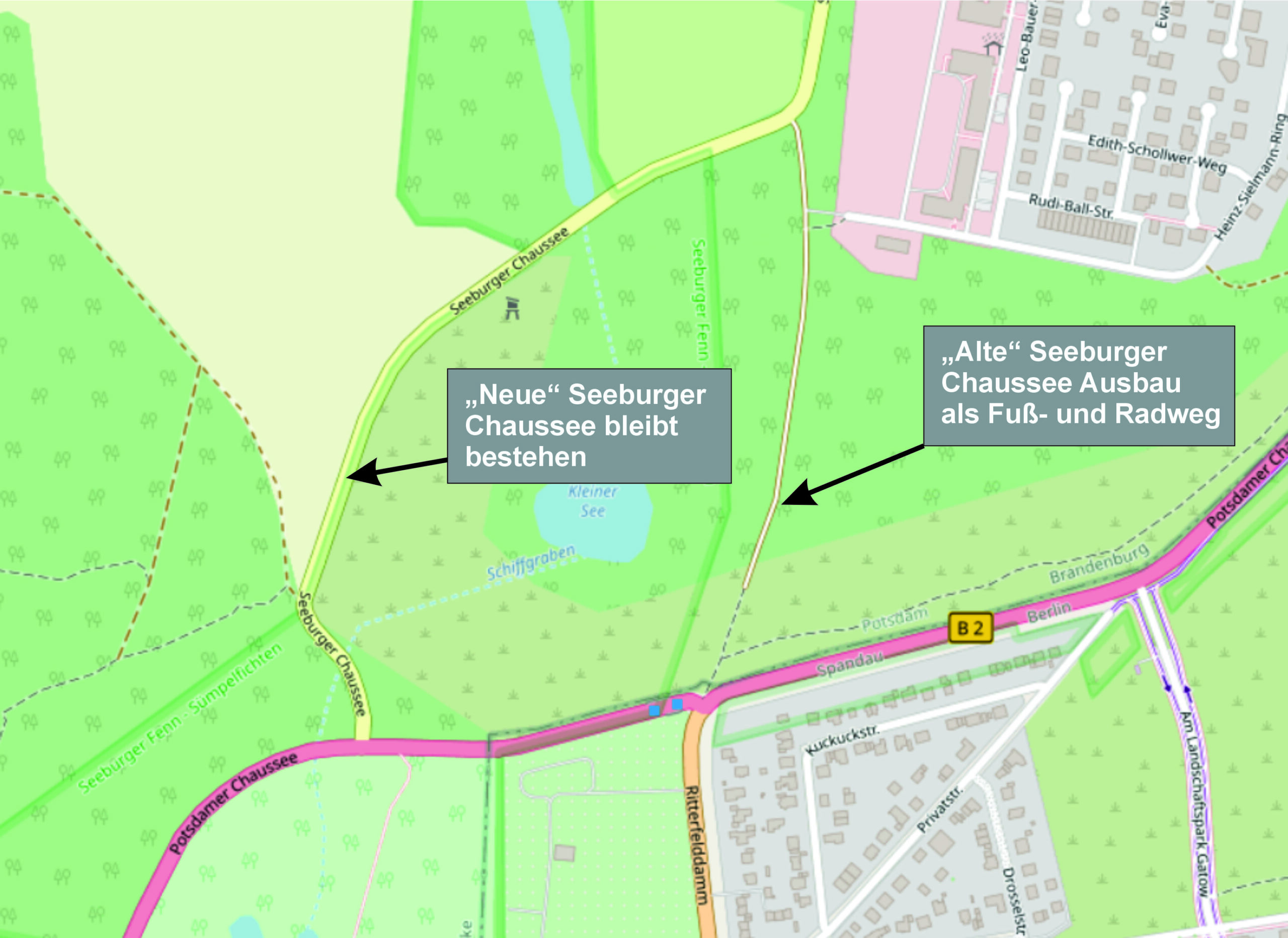 Anbindung Waldsiedlung Groß Glienicke mit Fuß- und Radweg
